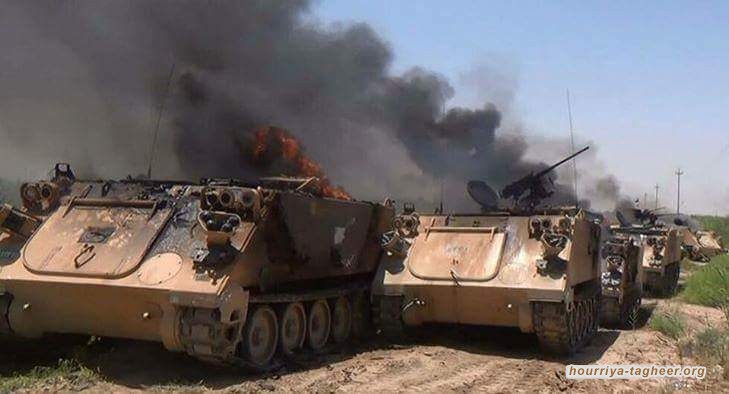 الحوثي يحرق 7 مدرعات في مجازة الغربية بعسير