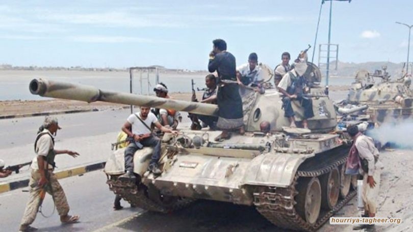 اشتباكات بالدبابات والأسلحة الثقيلة بين قوات الحزام الأمني والحرس الرئاسي