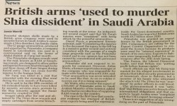 صحيفة “تايمز”: أسلحة بريطانية استُخدِمت لتصفية معارض شيعي في السعودية