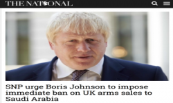 الحزب الوطني الإسكتلندي يدعو بوريس جونسون الى فرض حظر فوري على صادرات الأسلحة الى السعودية