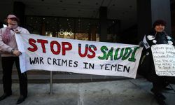 مظاهرات ضد النظام السعودي أمام القنصلية السعودية بمدينة نيويورك