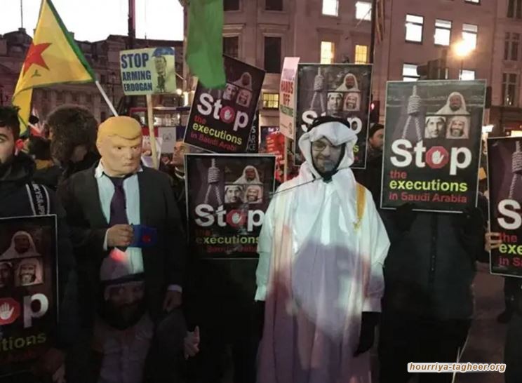 تظاهرة احتجاجية بلندن للمطالبة بالإفراج عن المعتقلين بالسعودية