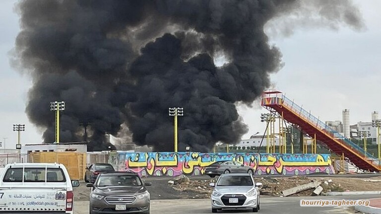 حريق هائل يشب في "سيتي بارك" بمدينة جدة