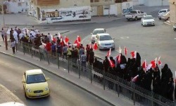 اهالي البحرين يتظاهرون تنديداً بالعدوان السعودي المستمر على اهالي العوامية منذ 40 يوما